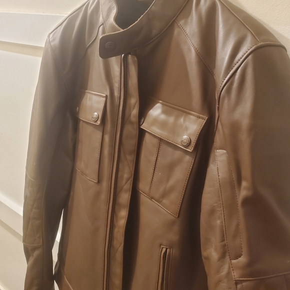 INDIAN MOTORCYCLE BROWN LEATHER GATEWAY JACKET - Picture 6 of 15